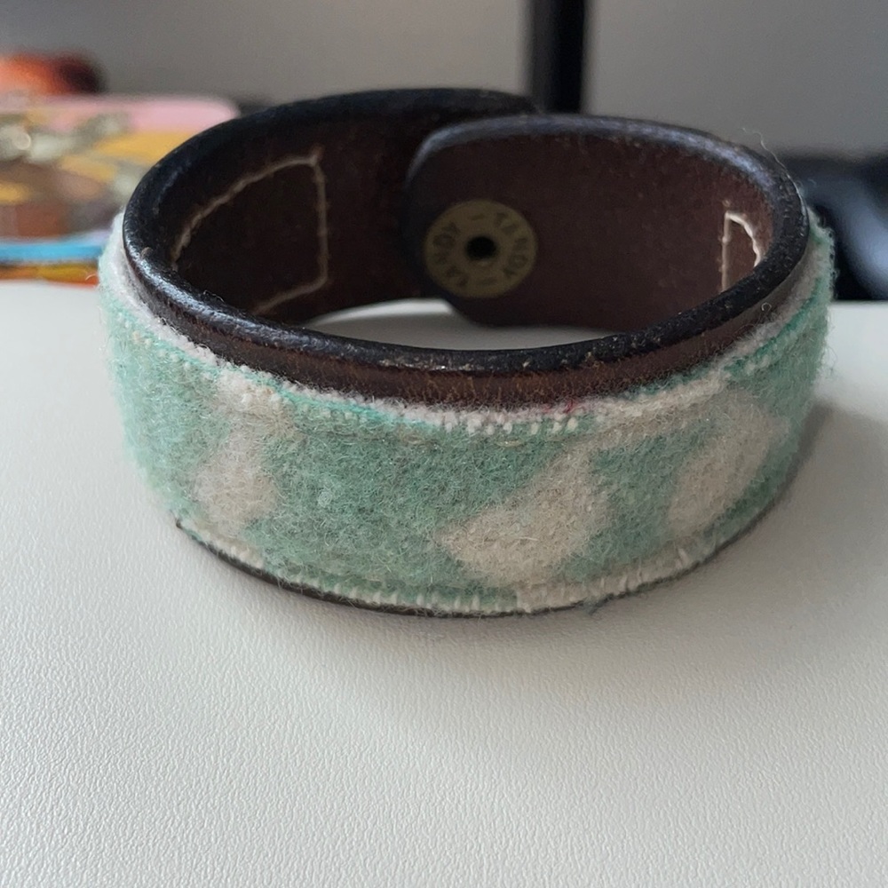 Pendleton wool and leather cuff